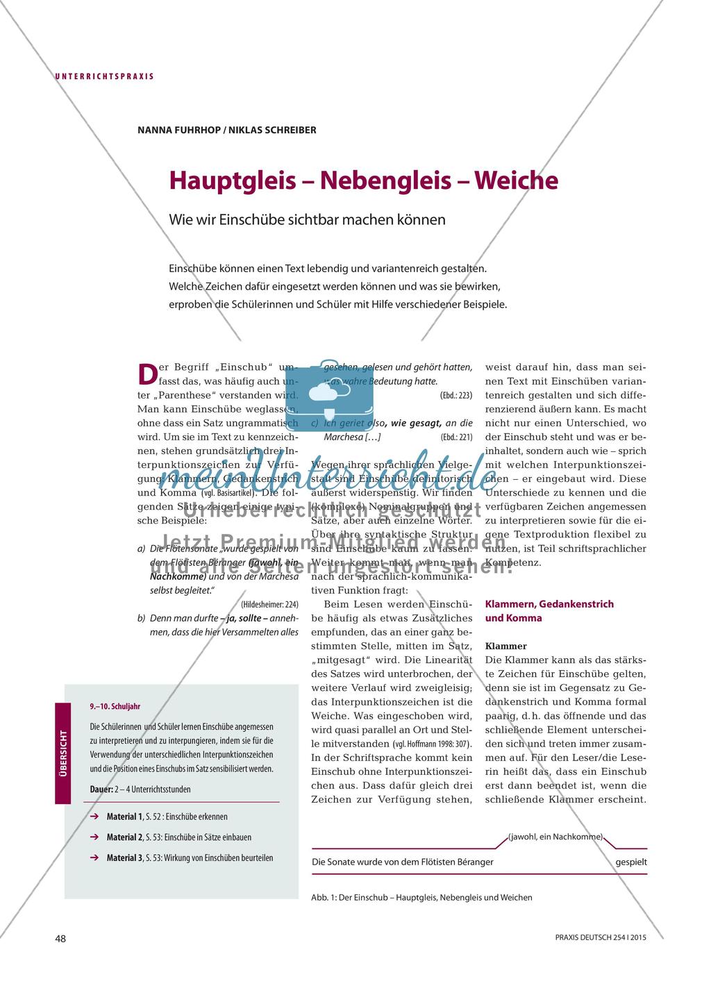 Hauptgleis – Nebengleis – Weiche: Wie wir Einschübe sichtbar machen können Preview 1