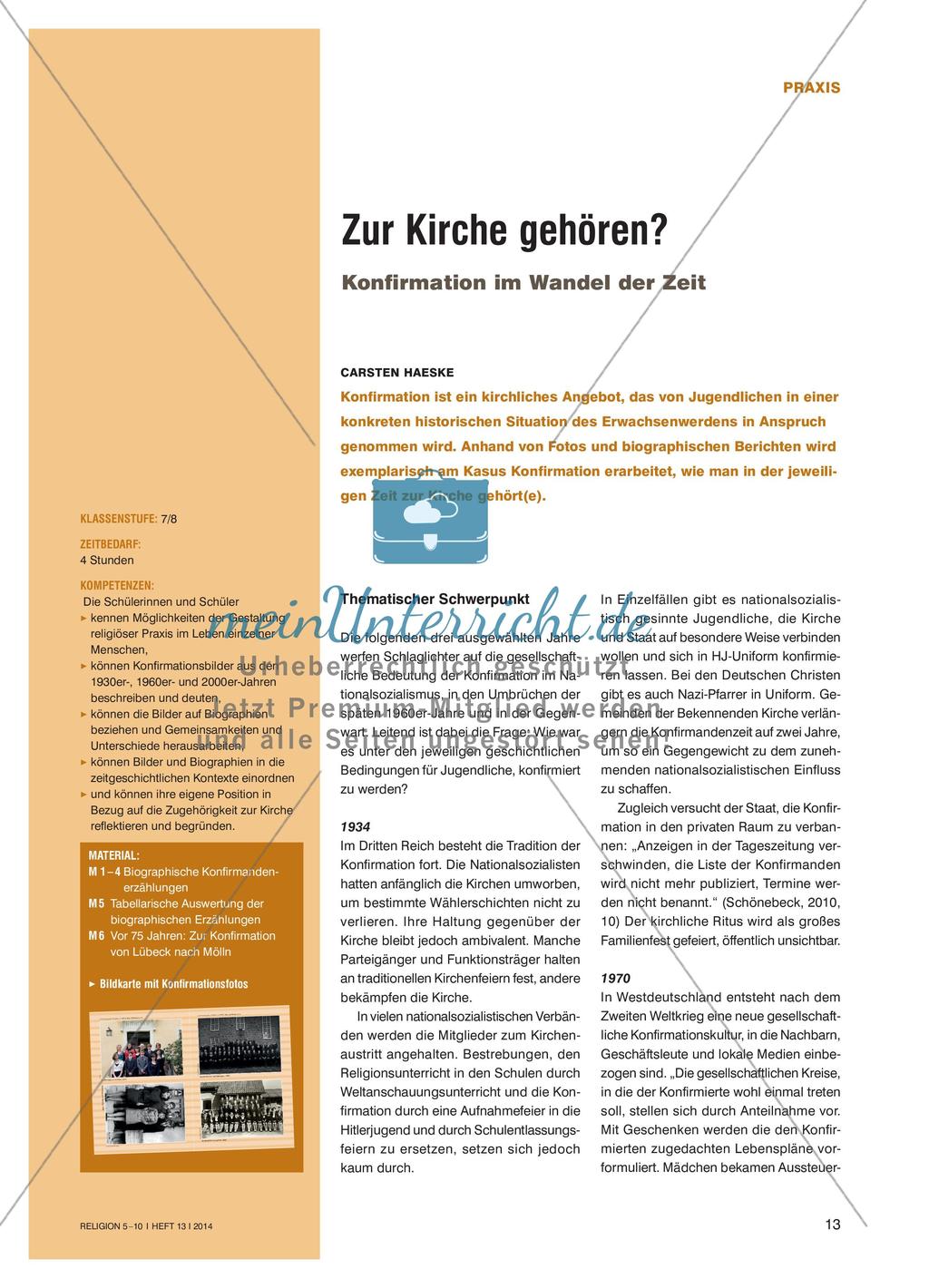 Zugehörigkeit zur Kirche: Konfirmation Preview 1