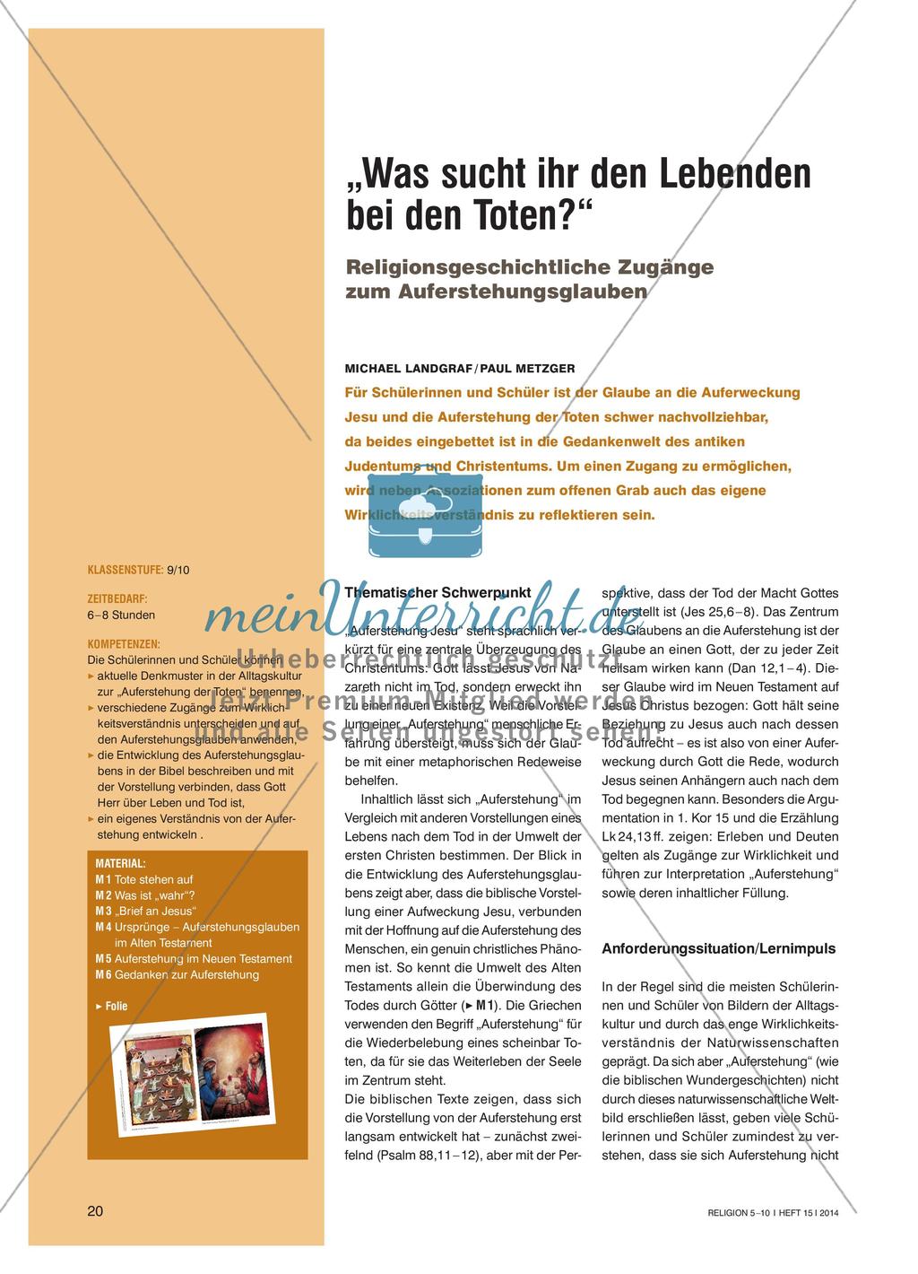 Auferstehungsglaube in der Religionsgeschichte Preview 1