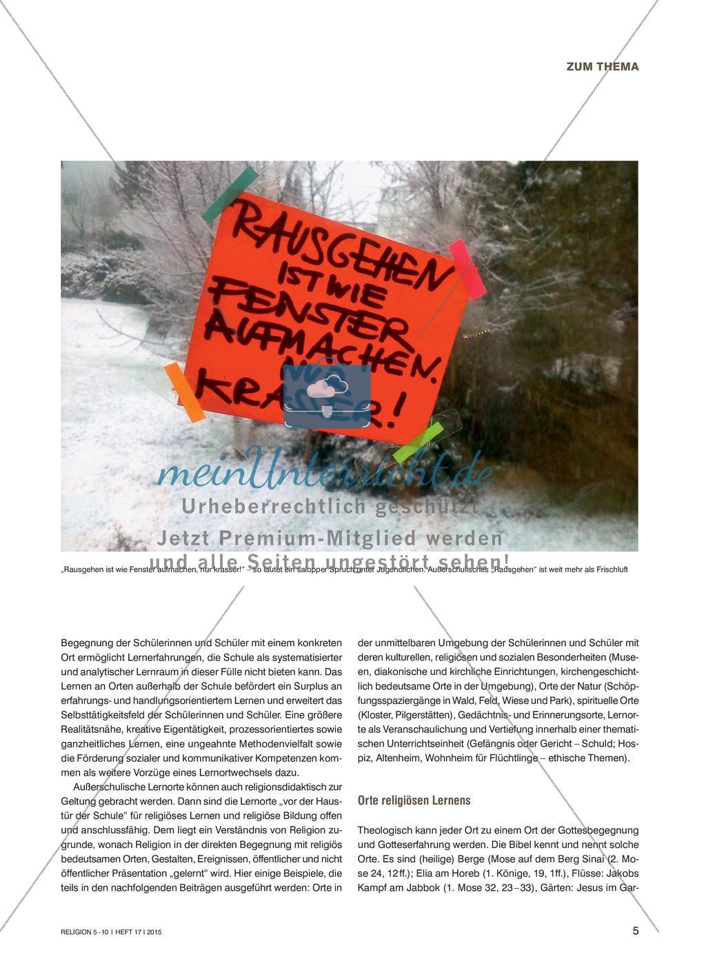 Außerschulische Lernorte im Religionsunterricht Preview 2