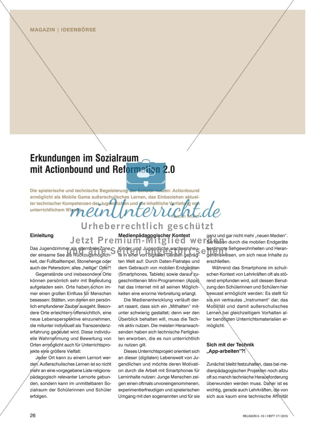 Actionbound und Reformation 2.0 Preview 1