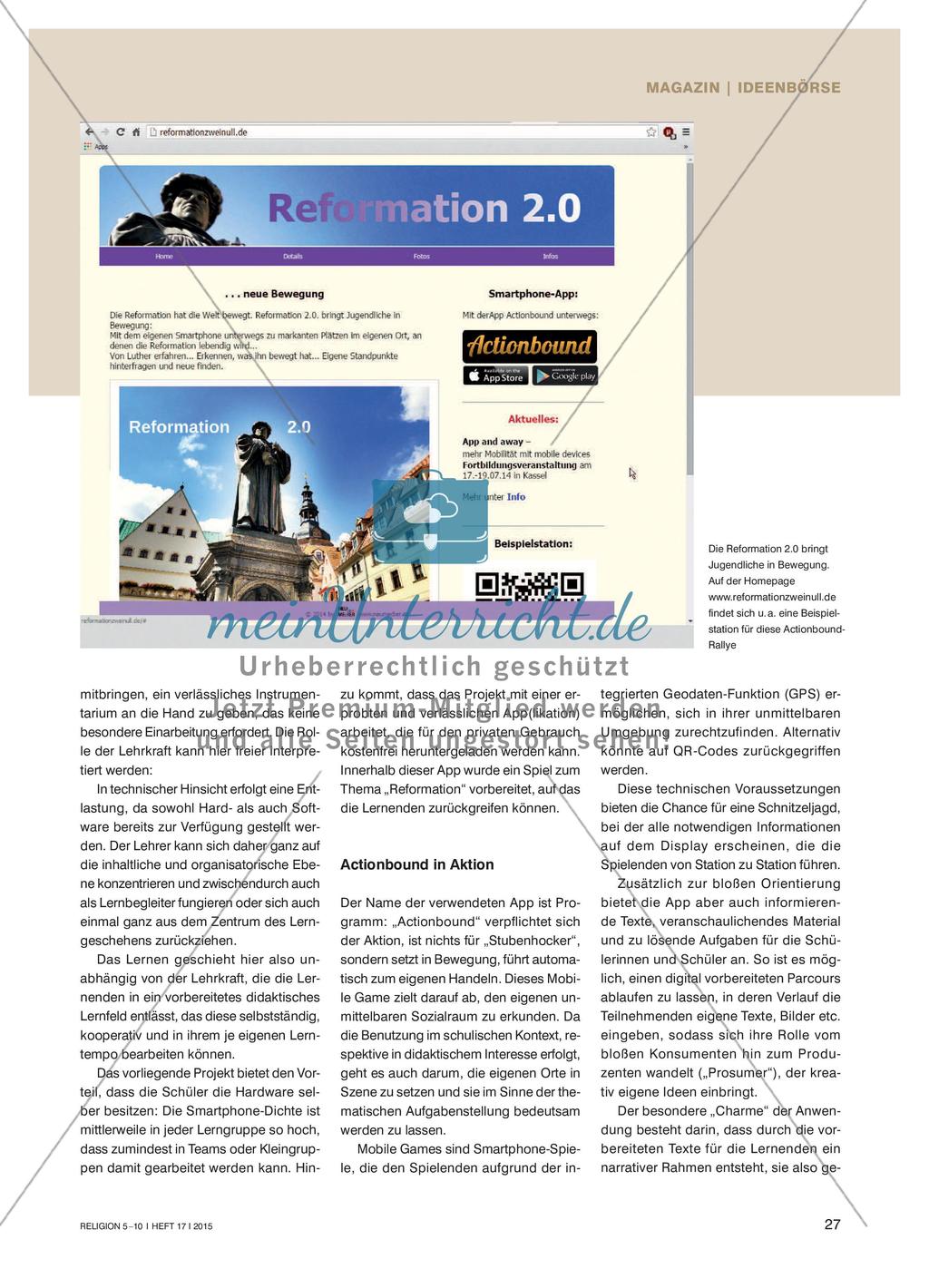 Actionbound und Reformation 2.0 Preview 2
