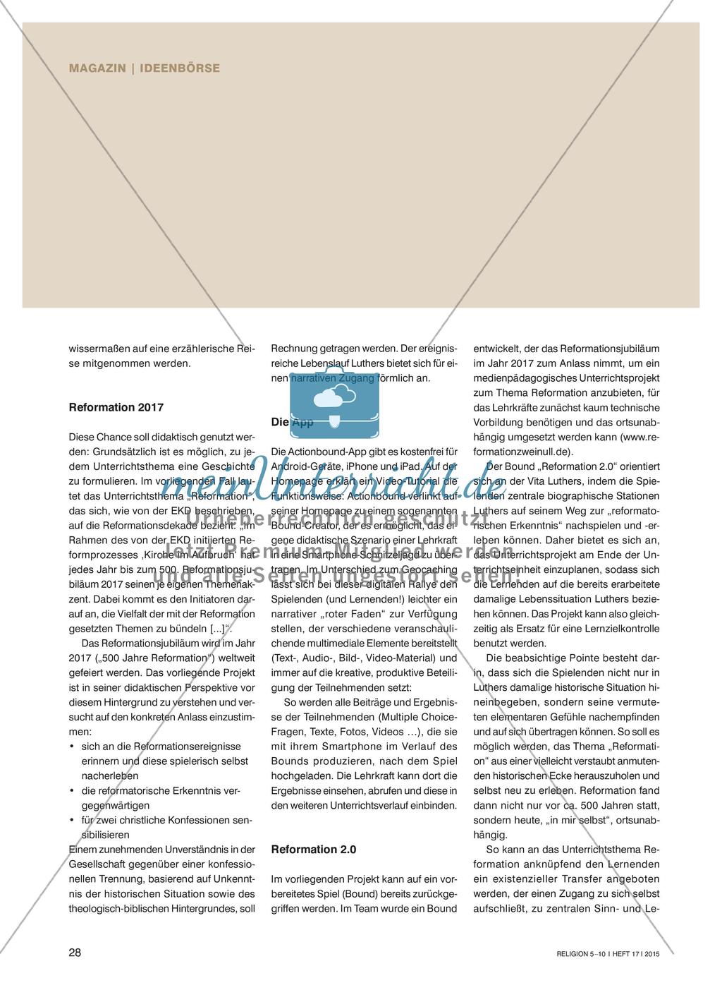 Actionbound und Reformation 2.0 Preview 3