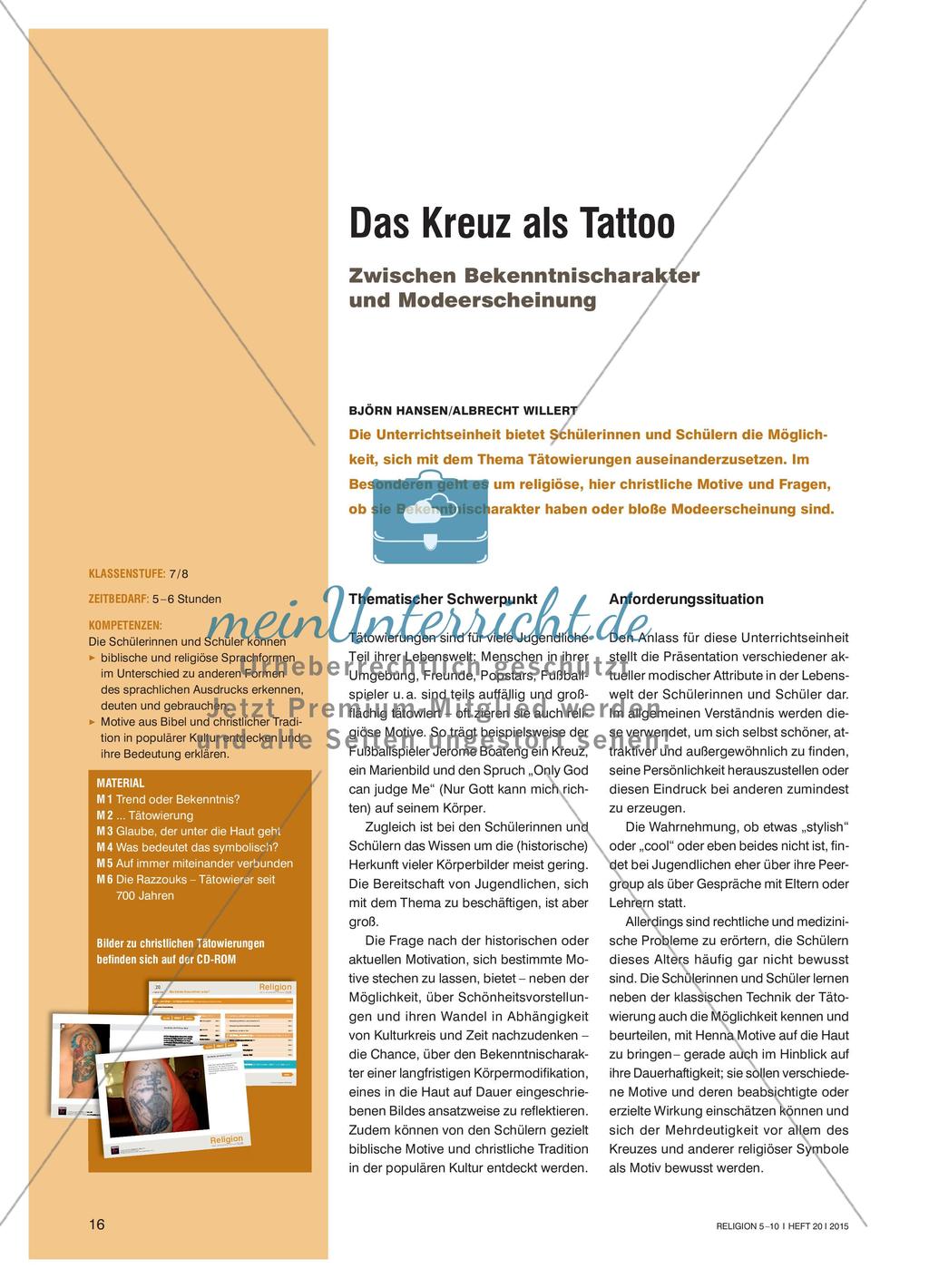 Christliche Symbolik: Das Kreuz als Tattoo Preview 1