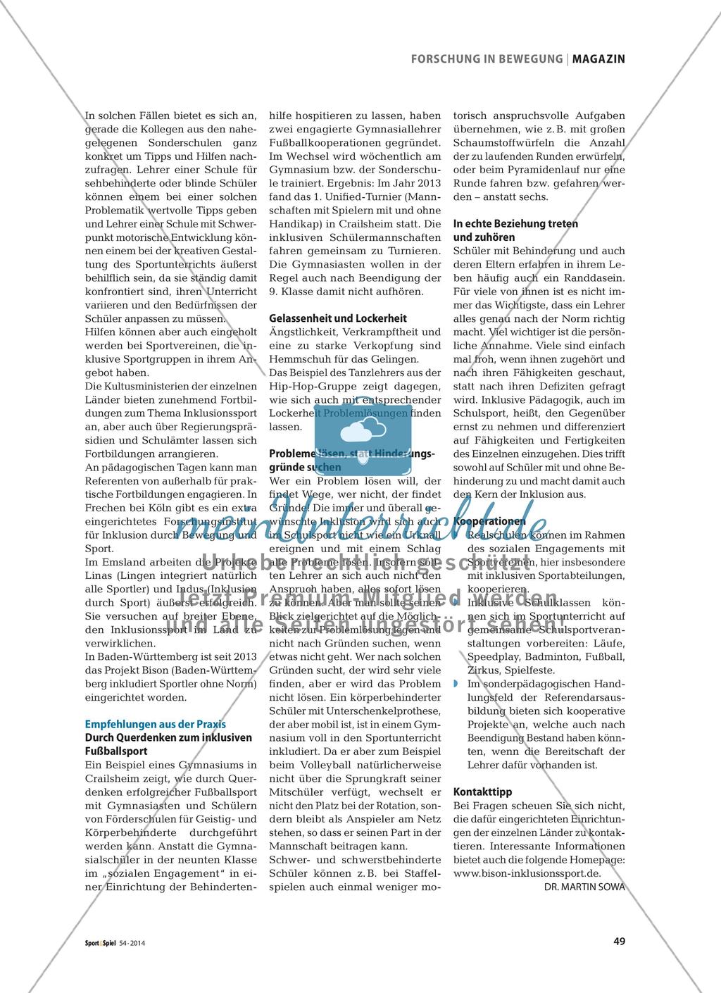 Inklusionssport auf den Weg gebracht - Sport in heterogenen Gruppen Preview 3