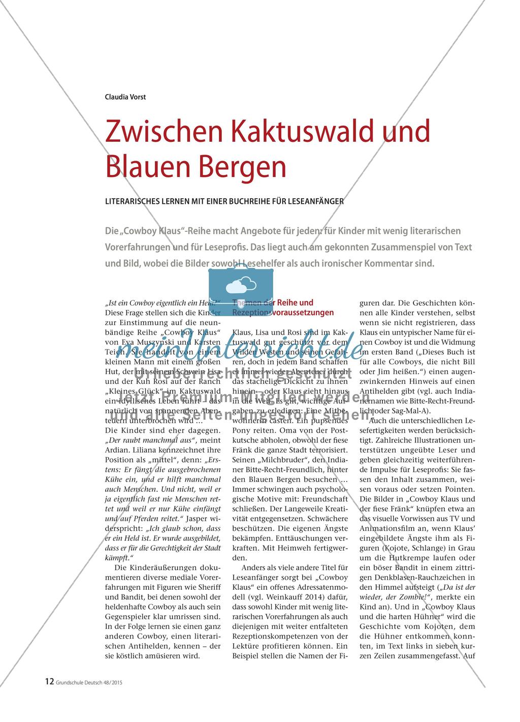 Zwischen Kaktuswald und Blauen Bergen - Literarisches Lernen mit einer Buchreihe für Leseanfänger Preview 1
