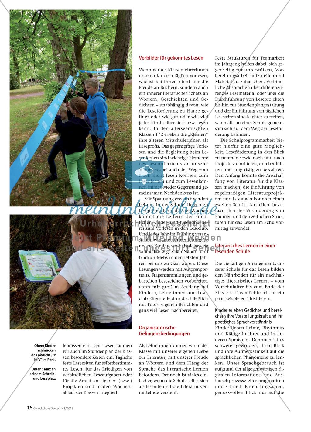 Einblicke in eine lesende Schule - Den Zugang zur Literatur früh verankern Preview 2