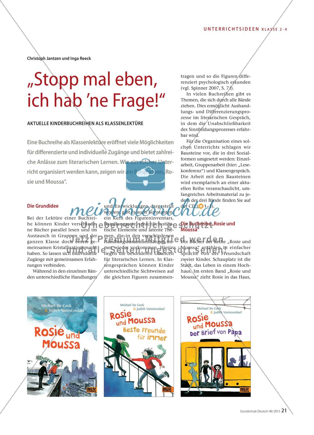 „Stopp mal eben, ich hab ’ne Frage!“ - Aktuelle Kinderbuchreihen als Klassenlektüre Preview 1