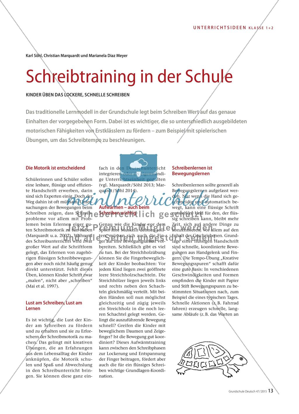 Schreibtraining in der Schule - Kinder üben das lockere, schnelle Schreiben Preview 1