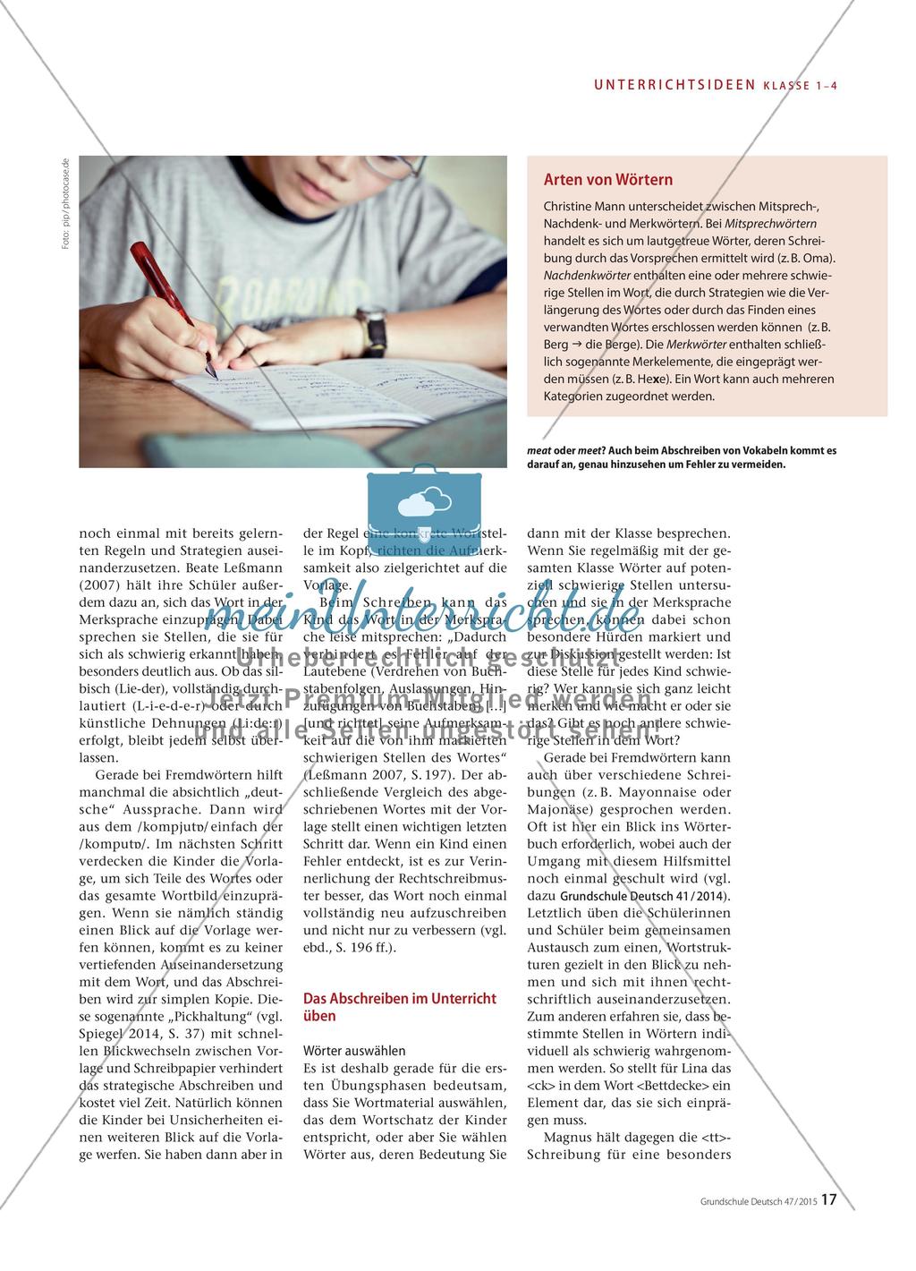 „Ich schreib das mal eben ab … oder doch nicht?“ - Das Abschreiben als Arbeitstechnik üben Preview 2