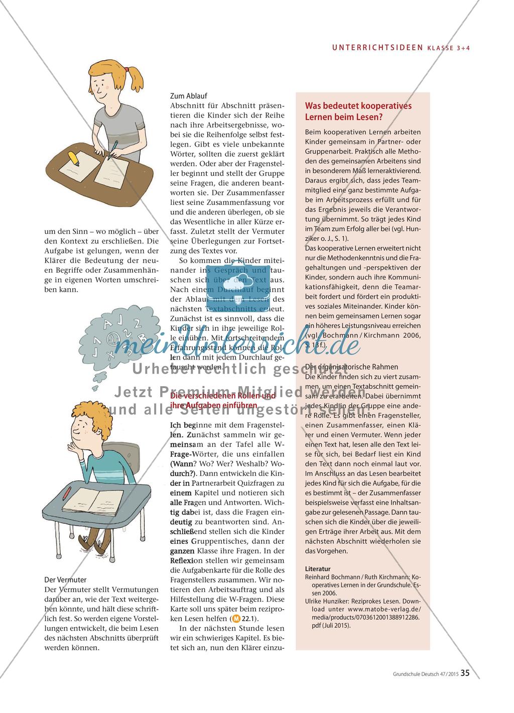 Das reziproke Lesen als Übungsform - Von Fragenstellern, Zusammenfassern, Klärern und Vermutern Preview 2