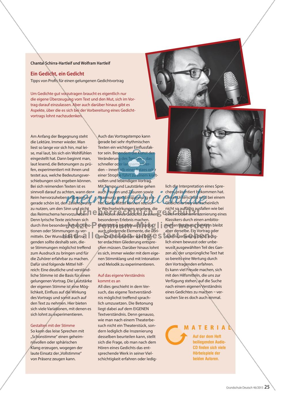Ein Gedicht, ein Gedicht - Tipps von Profis für einen gelungenen Gedichtvortrag Preview 1