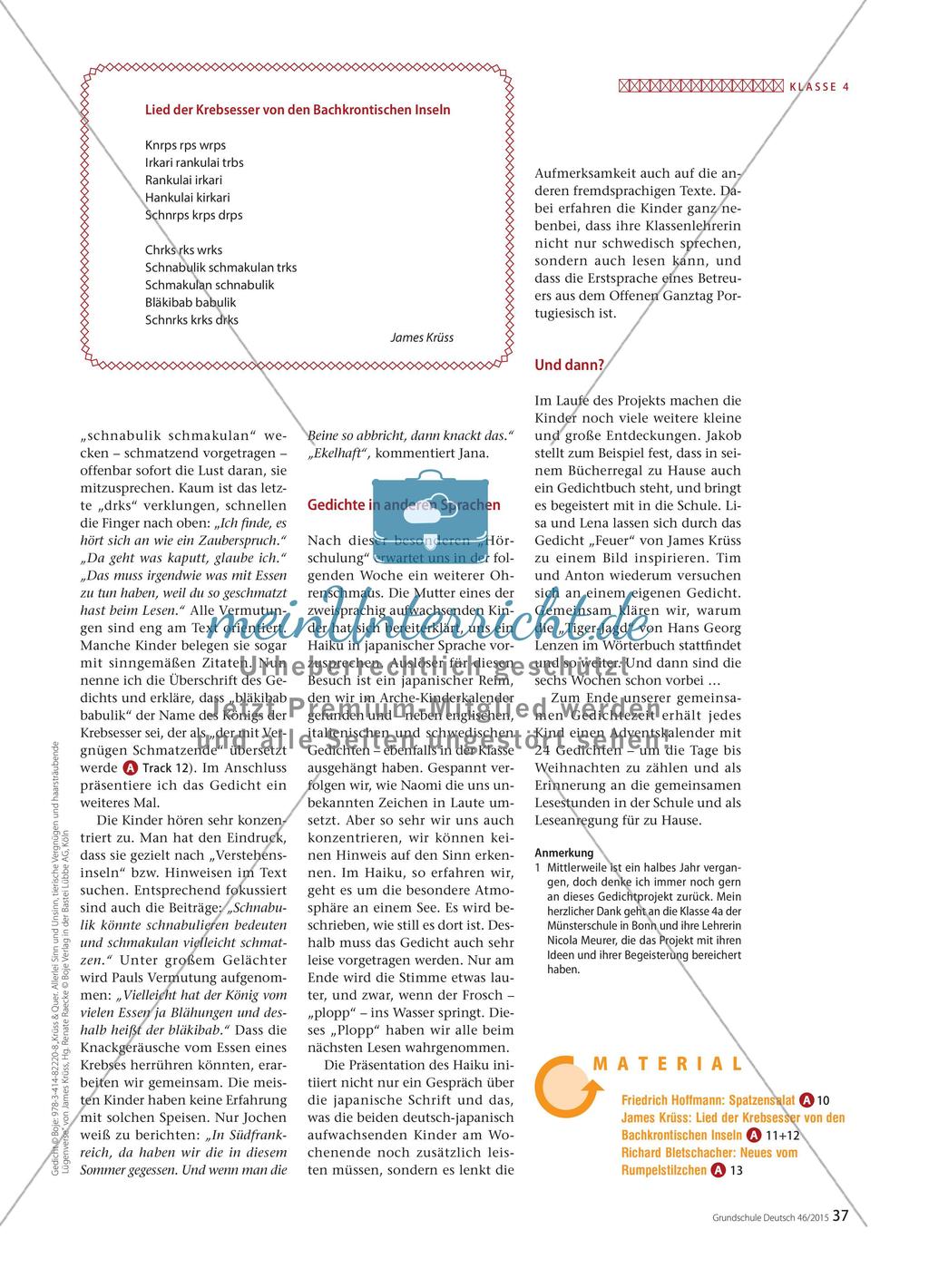 Wie Freizeit im Unterricht - Die Schule als begehbares Gedichtebuch Preview 3