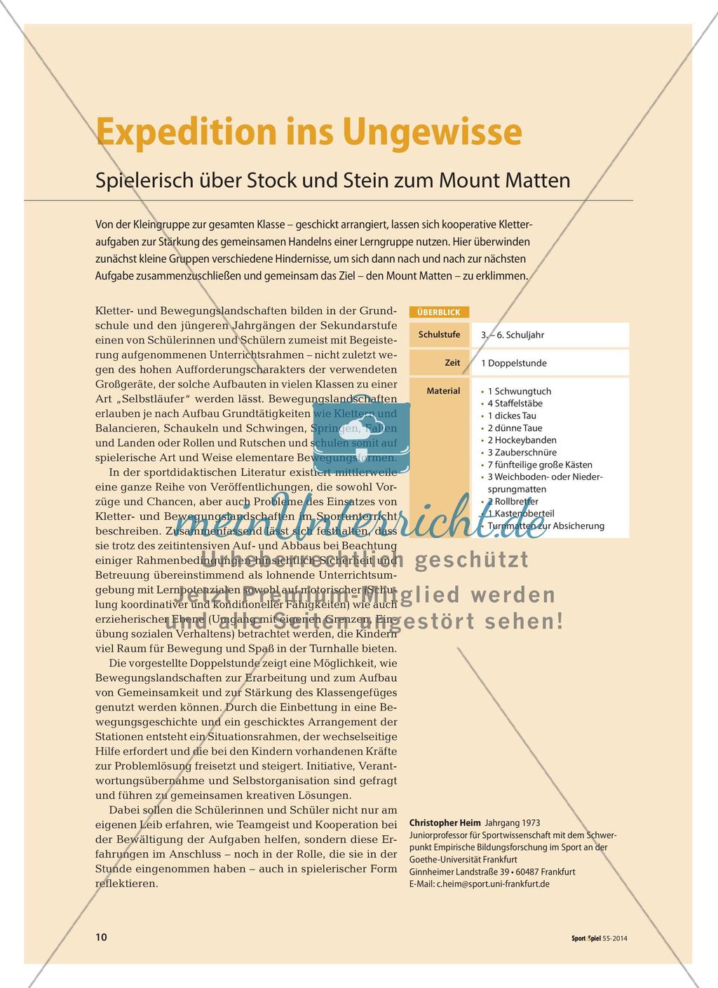 Expedition ins Ungewisse - Spielerisch über Stock und Stein zum Mount Matten Preview 1