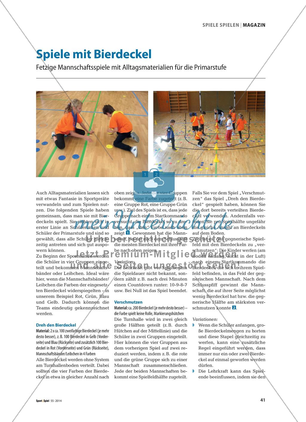 Spiele mit Bierdeckel - Fetzige Mannschaftsspiele mit Alltagsmaterialien für die Primarstufe Preview 1