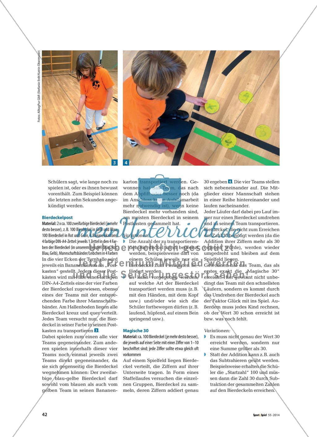 Spiele mit Bierdeckel - Fetzige Mannschaftsspiele mit Alltagsmaterialien für die Primarstufe Preview 2