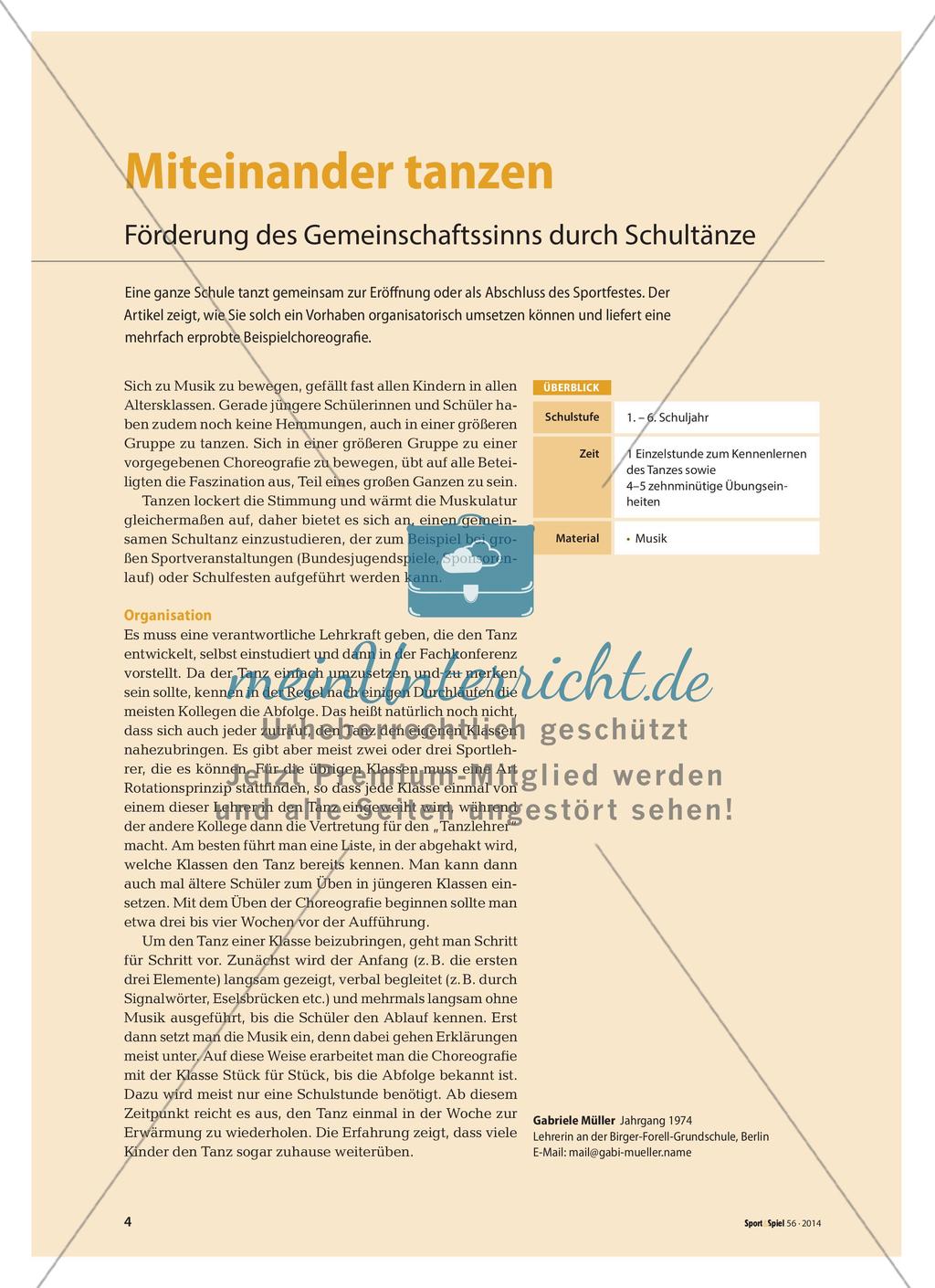 Miteinander tanzen - Förderung des Gemeinschaftssinns durch Schultänze Preview 1