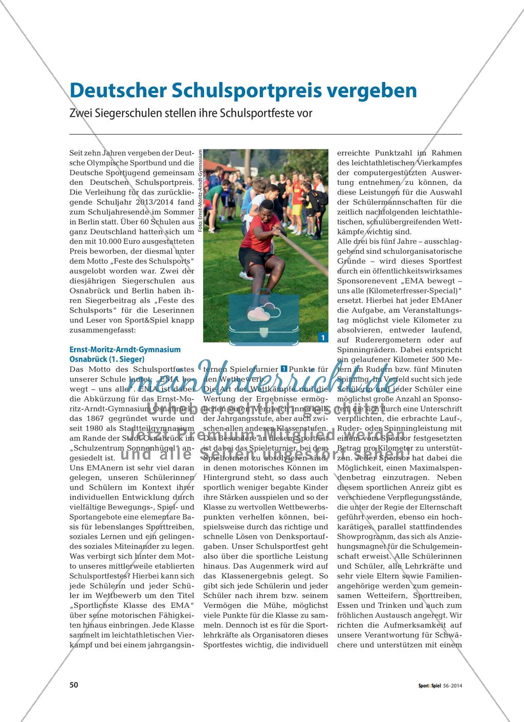Deutscher Schulsportpreis vergeben - Zwei Siegerschulen stellen ihre Schulsportfeste vor Preview 1