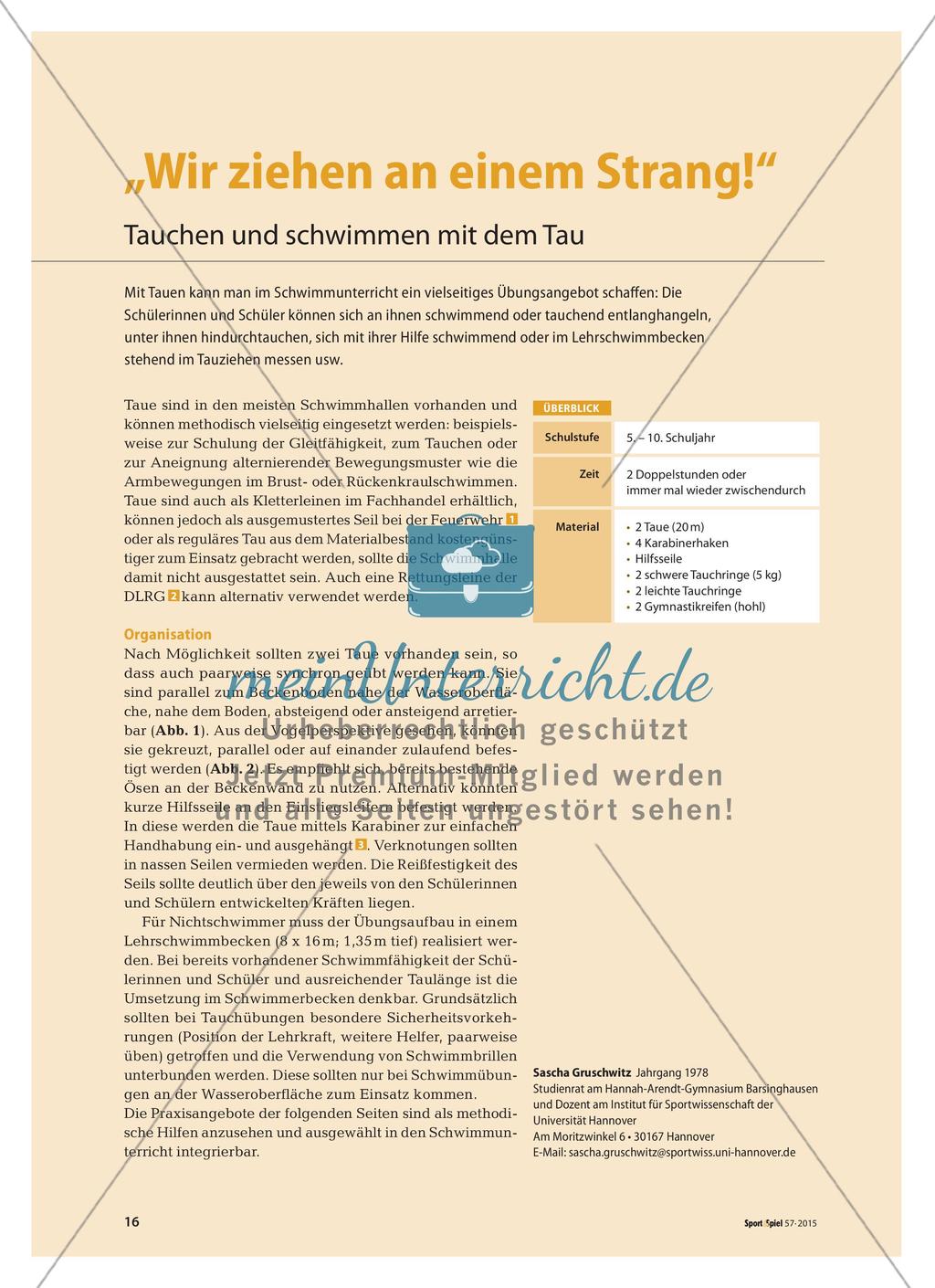 „Wir ziehen an einem Strang!“ - Tauchen und schwimmen mit dem Tau Preview 1