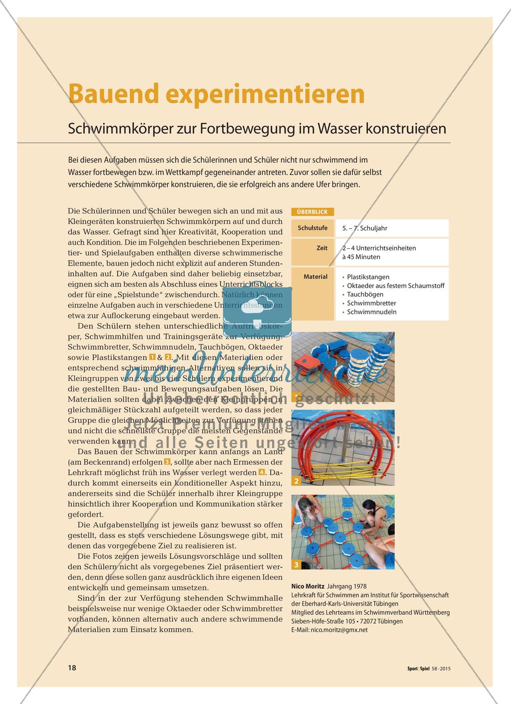 Bauend experimentieren - Schwimmkörper zur Fortbewegung im Wasser konstruieren Preview 1
