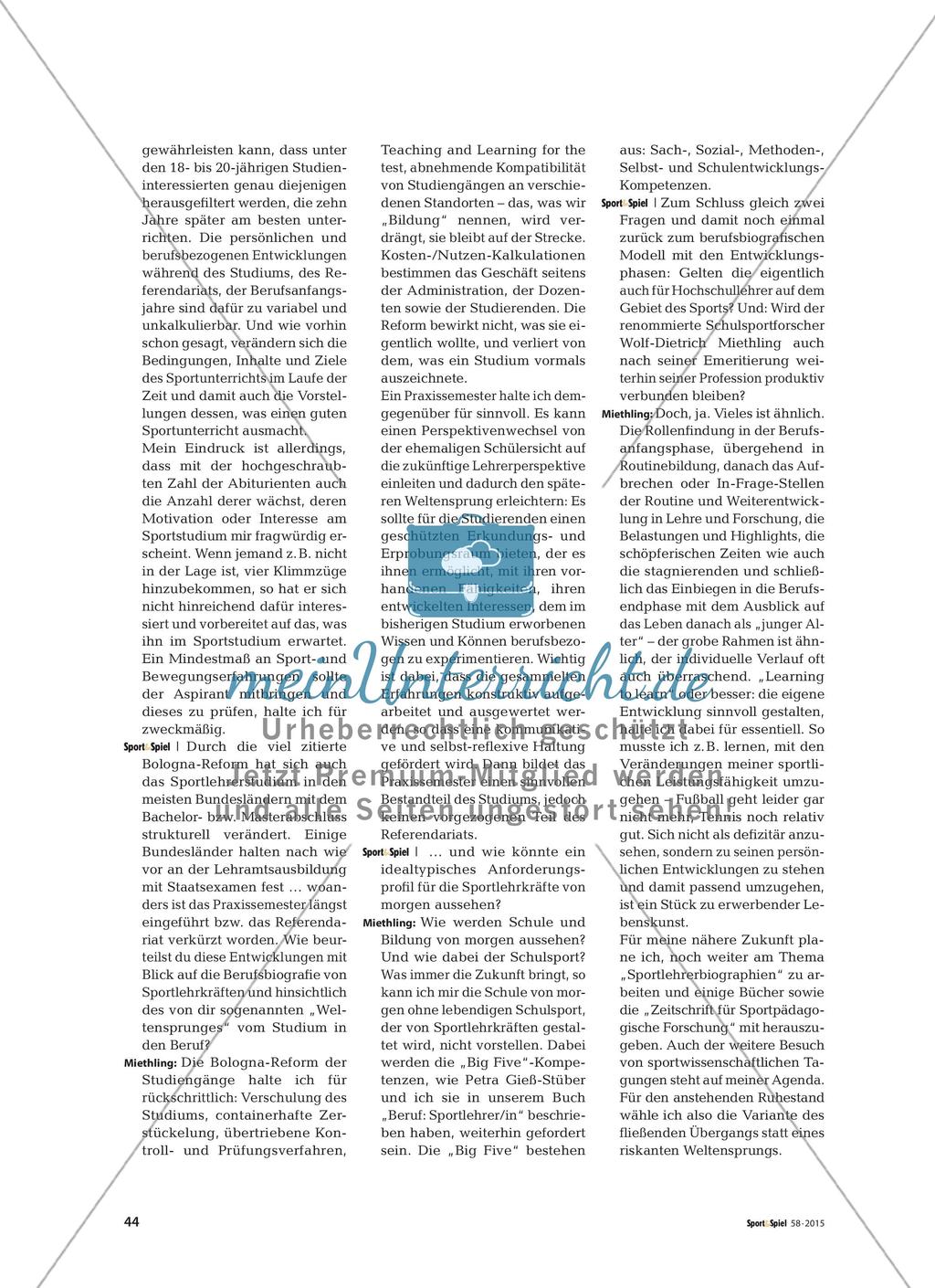Ein Blick zurück von Wolf-Dietrich Miethling - 35 Jahre Forschung zum Sportunterricht aus Schüler- und Lehrersicht Preview 3