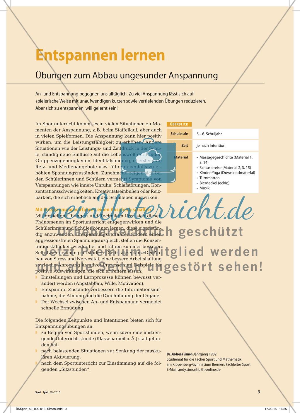 Entspannen lernen - Übungen zum Abbau ungesunder Anspannung Preview 1