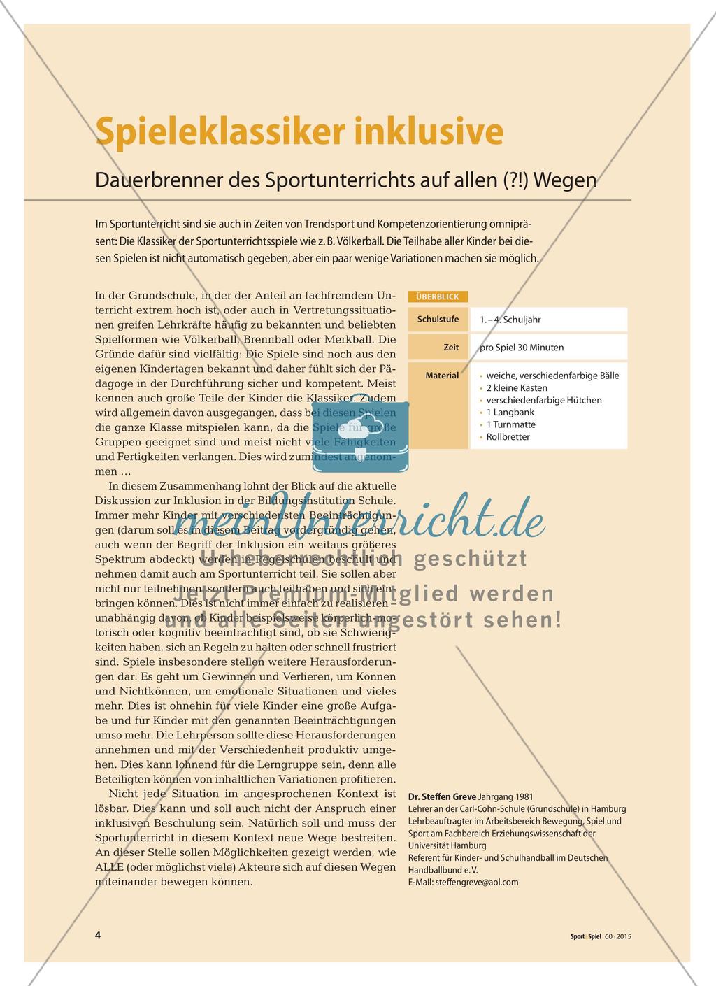 Spieleklassiker inklusive - Dauerbrenner des Sportunterrichts auf allen (?!) Wegen Preview 1