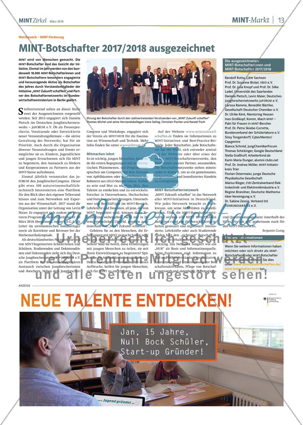 MINT Zirkel - Ausgabe 1, März 2018 Preview 13