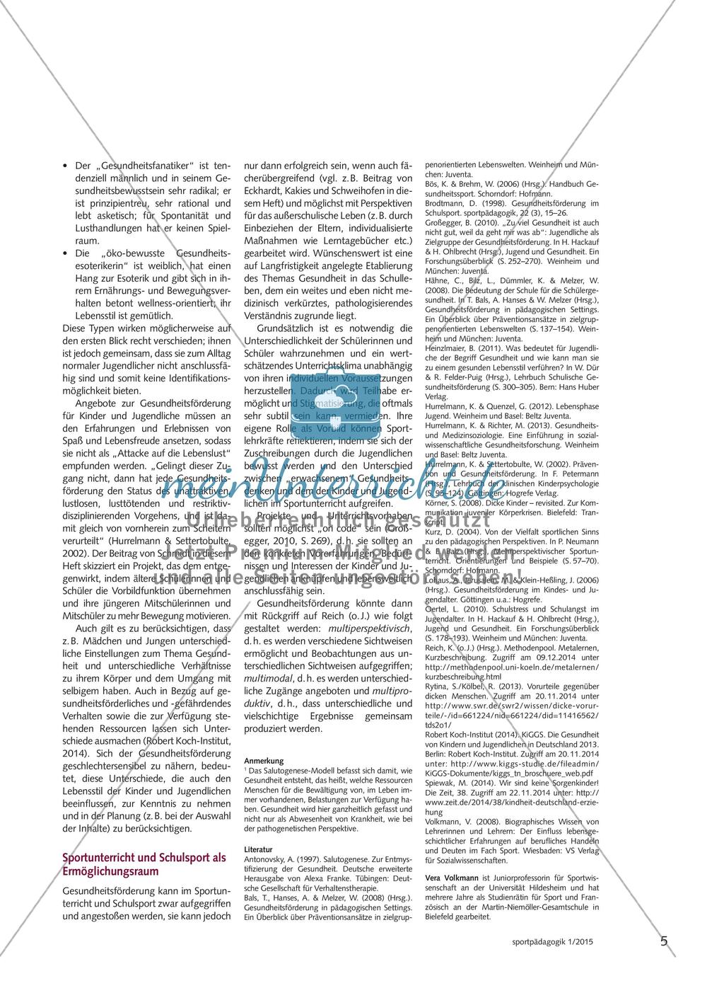 Gesundheit fördern - Bestandsaufnahme und Perspektiven für den Schulsport Preview 4