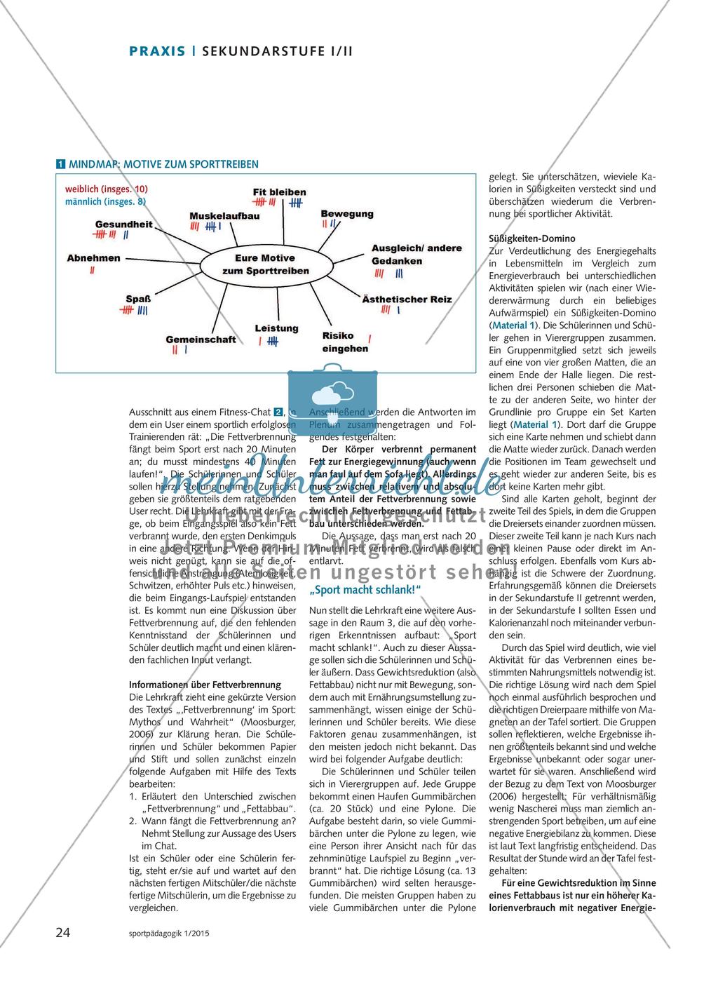 Stimmt das wirklich? - Ein Unterrichtsreihe im Kampf gegen hartnäckige Fitnessirrtümer Preview 2