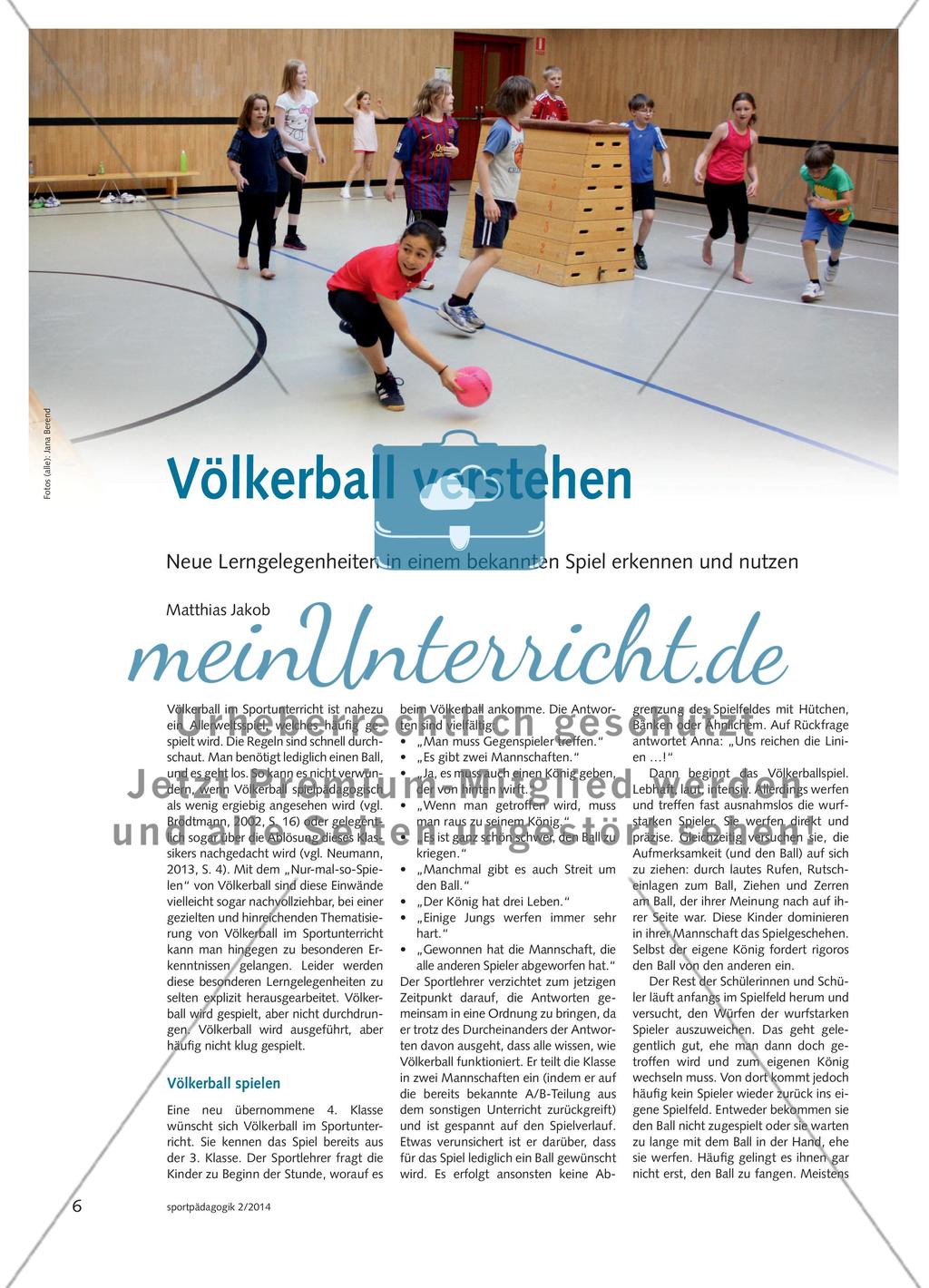 Völkerball verstehen - Neue Lerngelegenheiten in einem bekannten Spiel erkennen und nutzen Preview 1