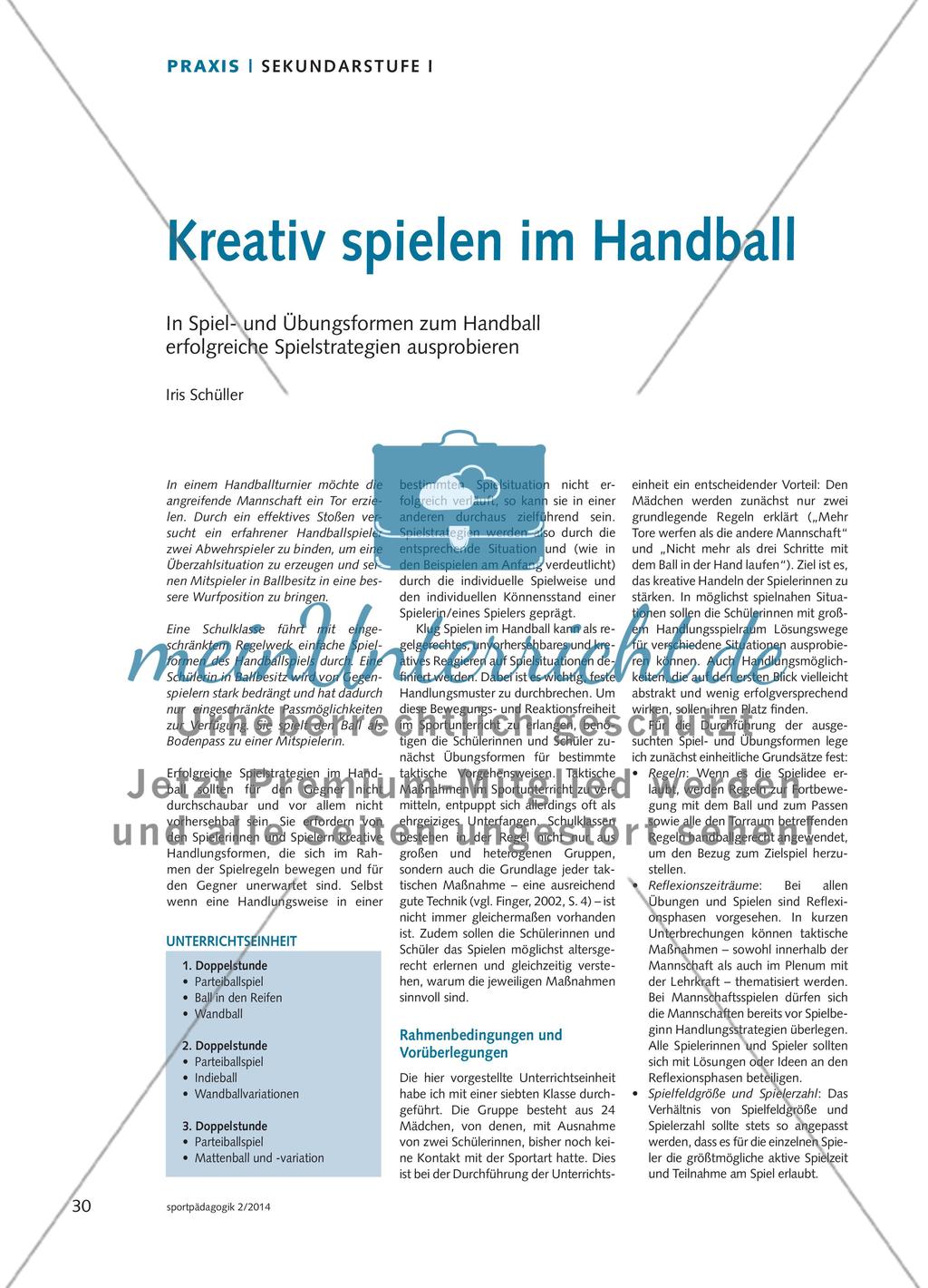 Kreativ spielen im Handball Preview 1
