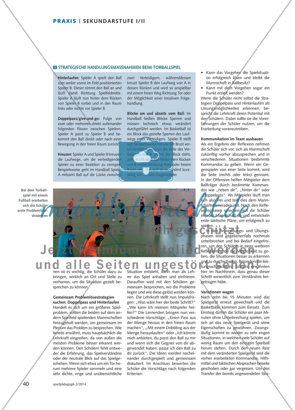 Torballspiele - Mehrtorspiele als sportspielübergreifender Ansatz zur Entwicklung von klugem Spiel Preview 3
