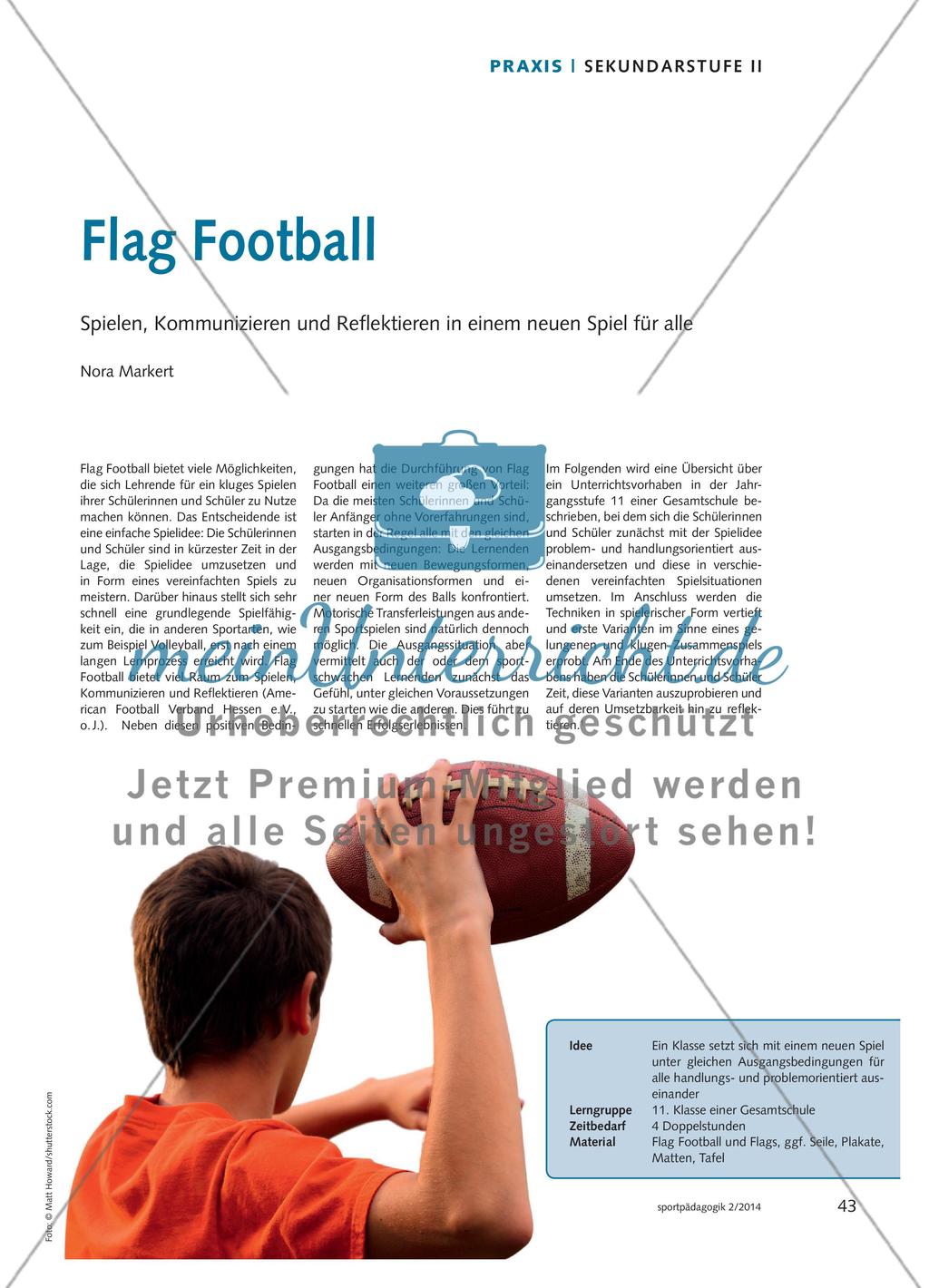 Flag Football - Spielen, Kommunizieren und Reflektieren in einem neuen Spiel für alle Preview 1