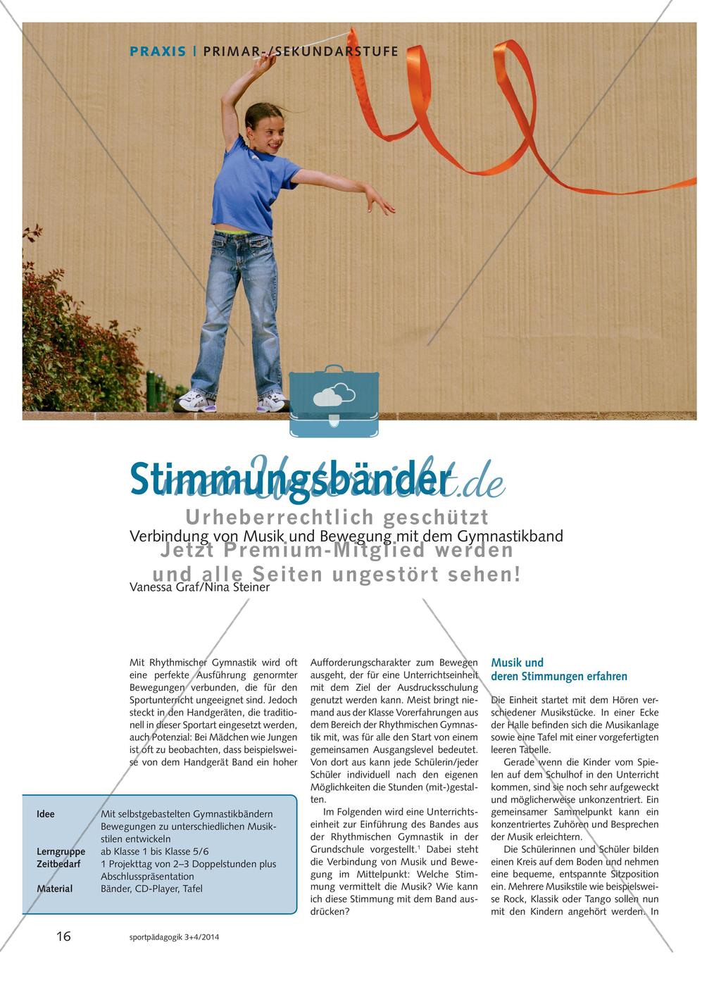 Stimmungsbänder - Verbindung von Musik und Bewegung mit dem Gymnastikband Preview 1