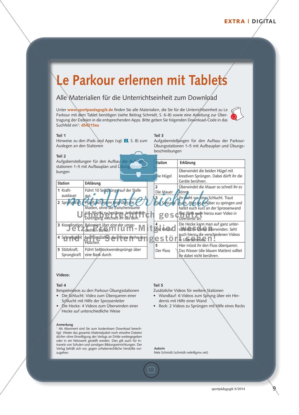 Le Parkour erlernen mit Tablets - Auf der Höhe der Zeit beim Bewegungslernen mit dem iPad Preview 4