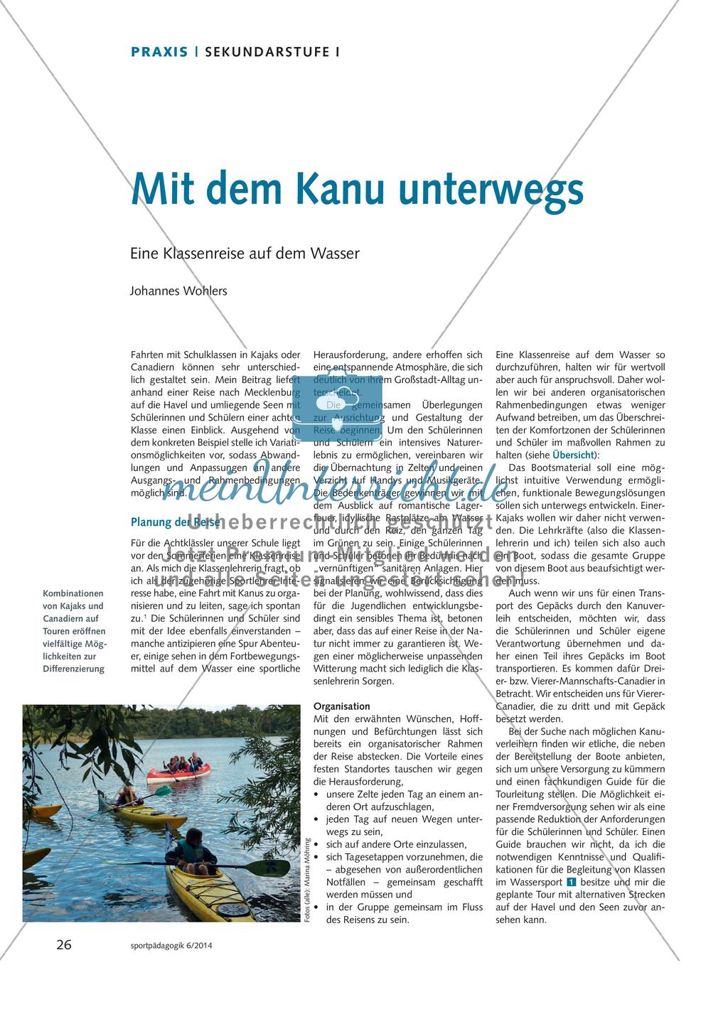 Mit dem Kanu unterwegs - Eine Klassenreise auf dem Wasser Preview 1