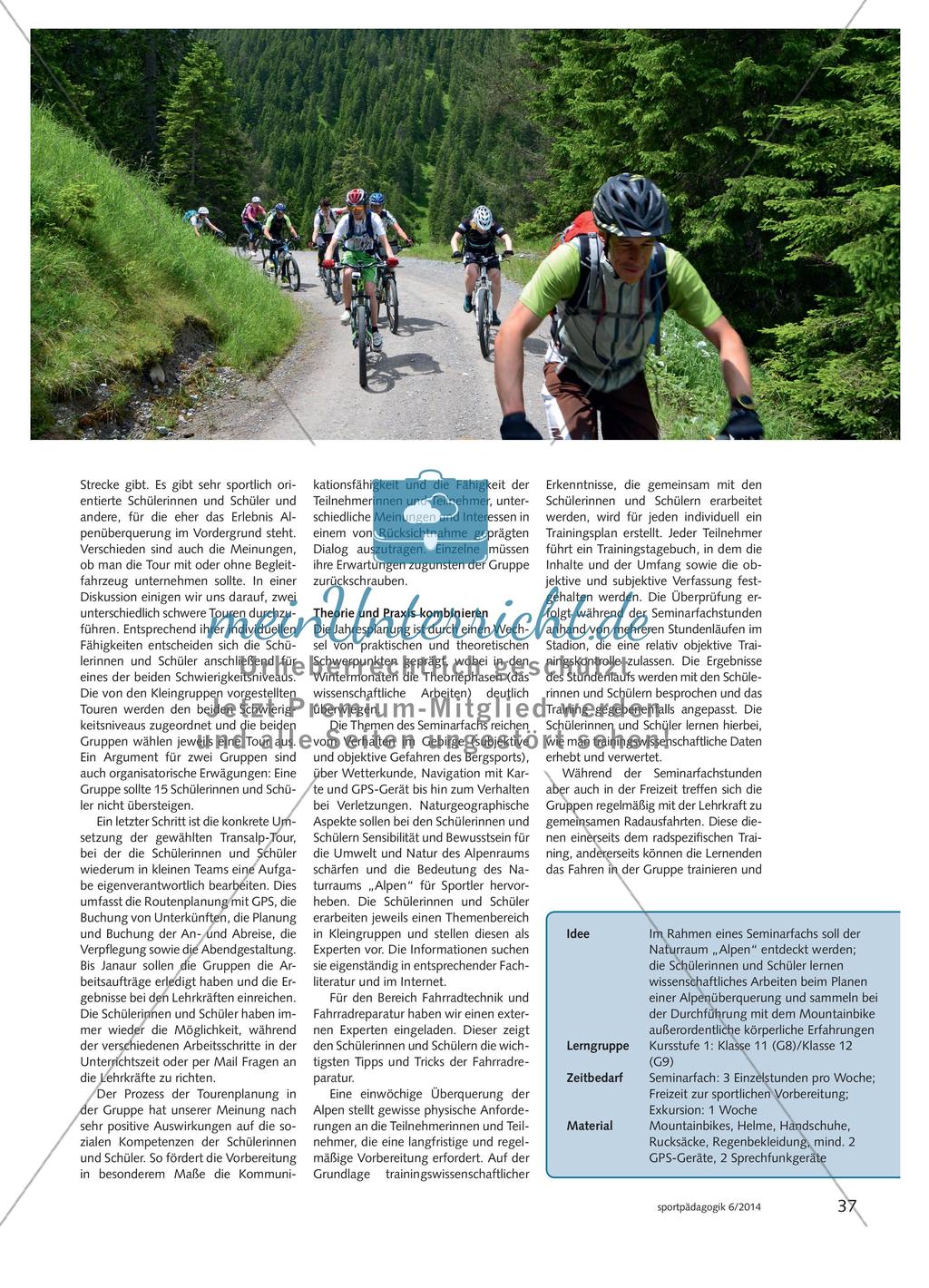 Mit dem Mountainbike über die Alpen - Schülerinnen und Schüler planen und realisieren eine Alpenüberquerung Preview 2