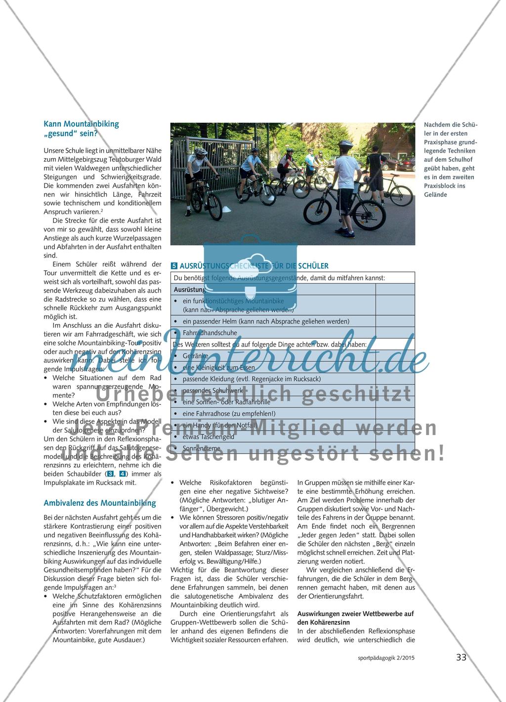 Wann ist Mountainbiking „gesund“? - Die gesundheitliche Ambivalenz des Mountainbiking erfahren, verstehen und einschätzen Preview 4