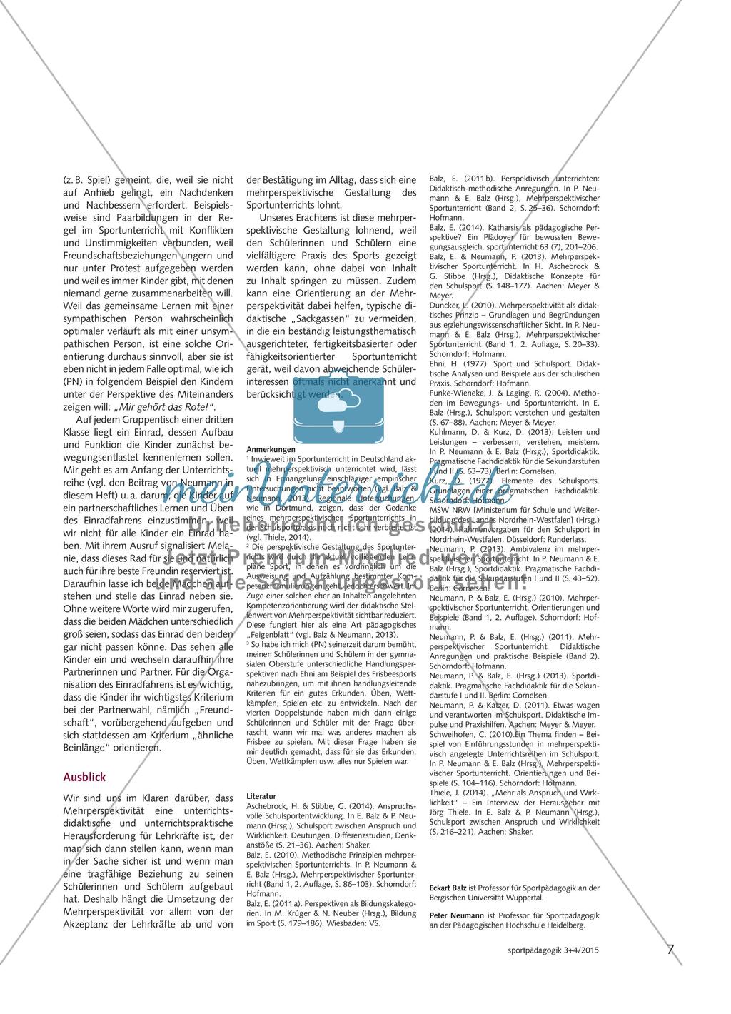 Mehrperspektivischer Sportunterricht - Vergewisserungen und Empfehlungen Preview 6