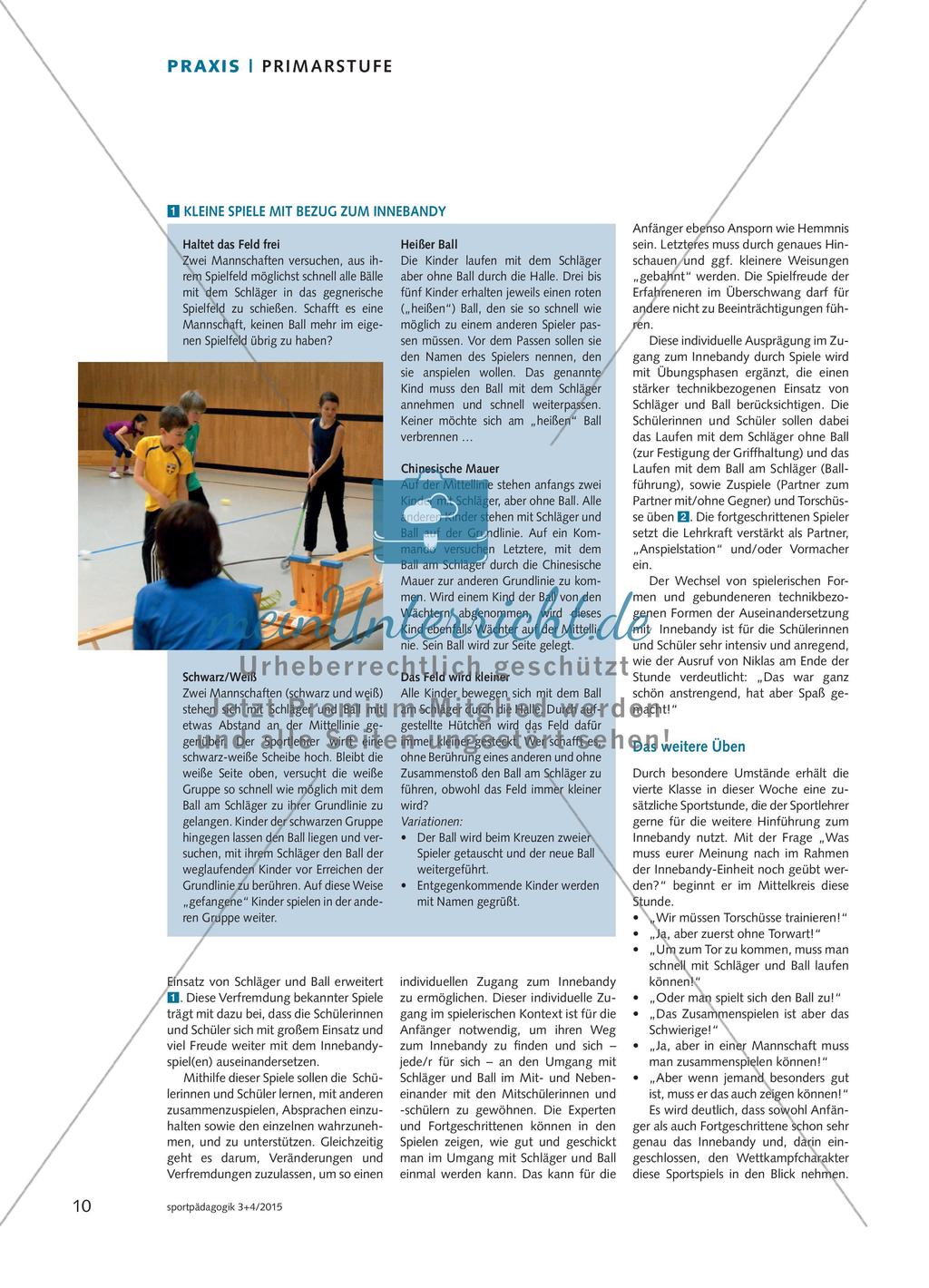 Ein Weg zum Innebandy für alle!? - Erkunden, üben und wettkämpfen in einem Zielschussspiel mit Schläger und Ball Preview 3