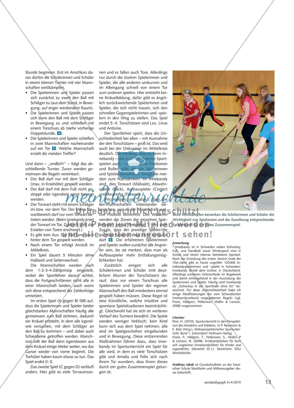 Ein Weg zum Innebandy für alle!? - Erkunden, üben und wettkämpfen in einem Zielschussspiel mit Schläger und Ball Preview 6