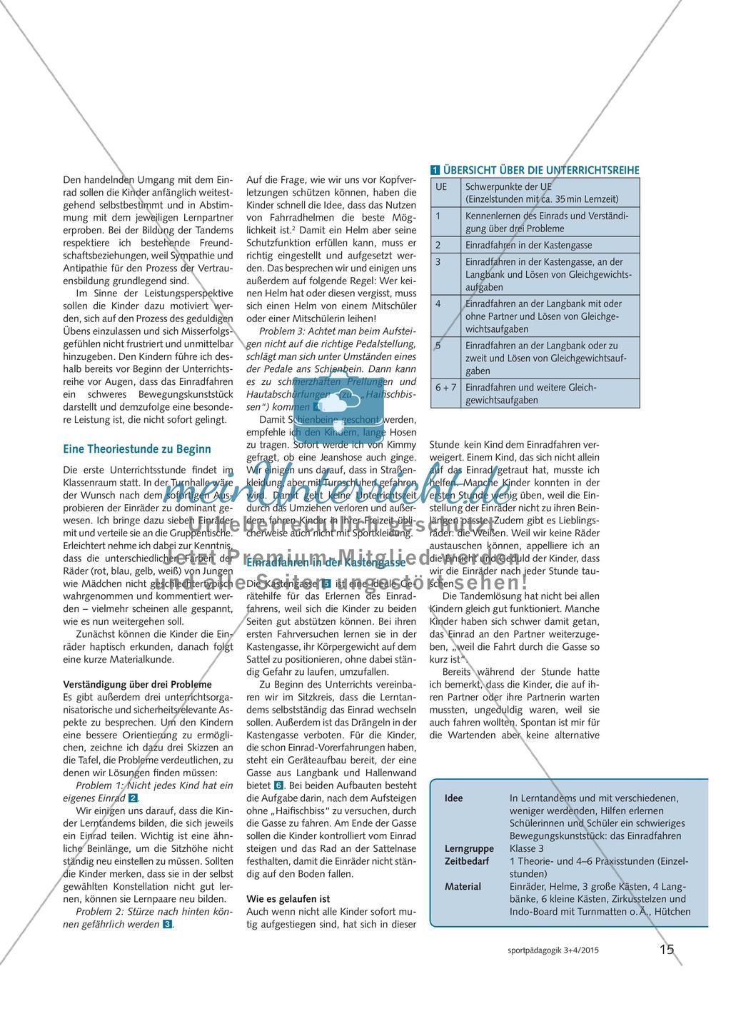 Klasse 3 lernt das Einradfahren - In einem sicheren Rahmen etwas Neues wagen und leisten Preview 2