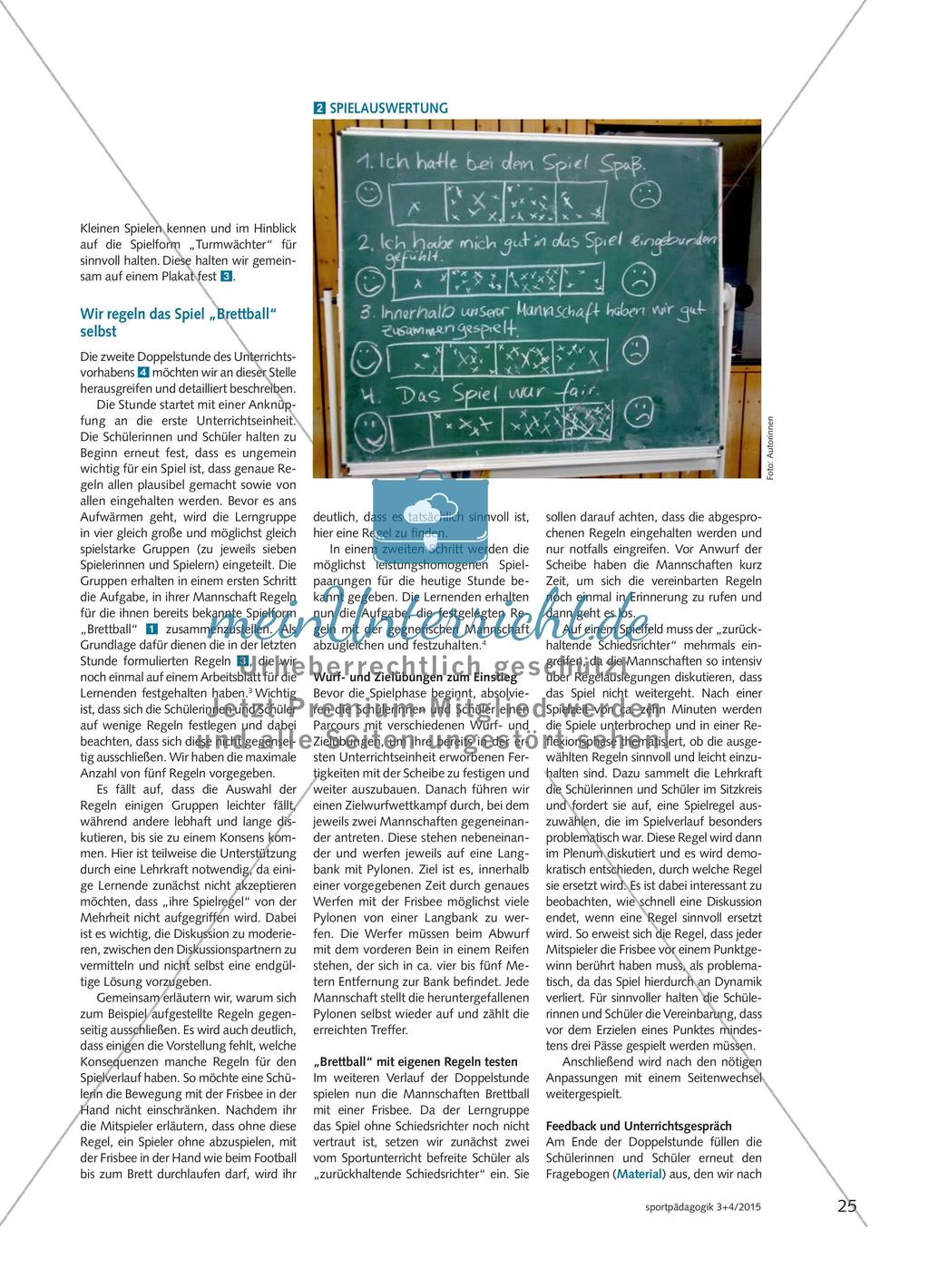 Das Mit- und Gegeneinander im Sportunterricht selbst ständig regeln - Über die Ambivalenz von Sportspielen am Beispiel Frisbee Preview 3
