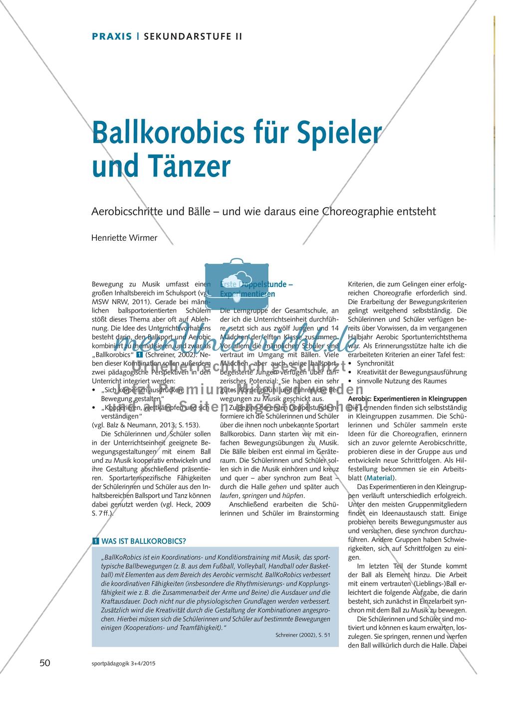 Ballkorobics für Spieler und Tänzer: Aerobicschritte und Bälle – und wie daraus eine Choreographie entsteht Preview 1
