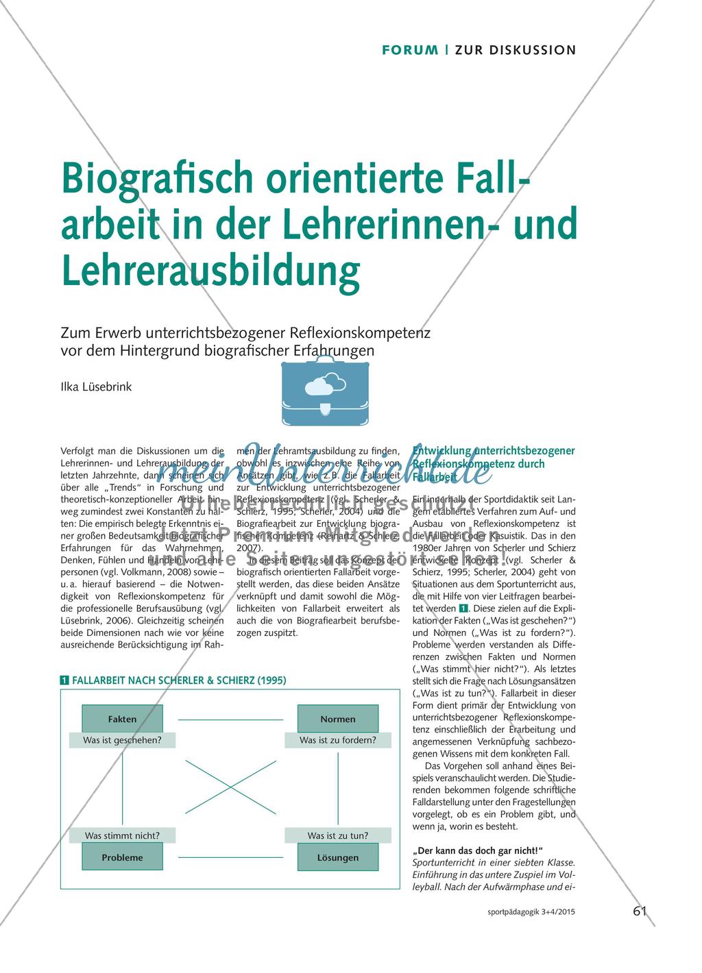 Biografisch orientierte Fallarbeit in der Lehrerinnen- und Lehrerausbildung Preview 1
