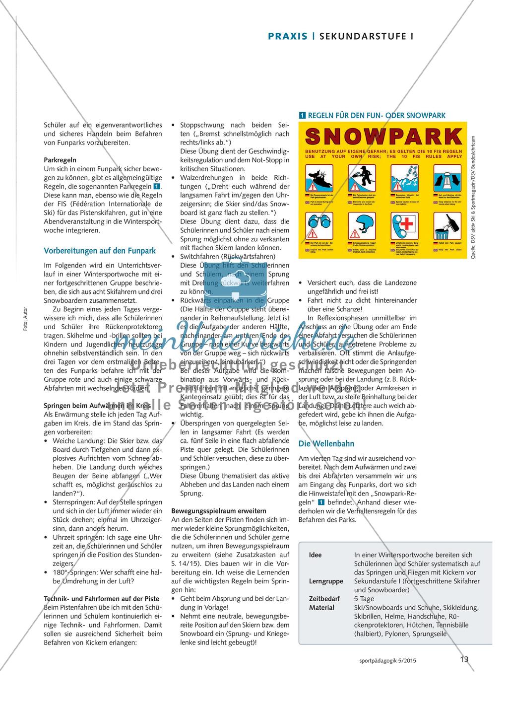 Mit Skiern und Snowboards in den Funpark - Springen und Fliegen im Schnee mit Hilfe von Wellenbahn, Kicker und Co. Preview 2