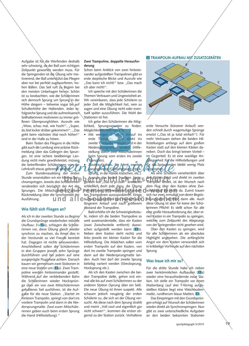 Was traue ich mir zu auf dem Minitrampolin? - Beim Springen und Fliegen Grenzen erfahren, individuell verschieben und reflektieren Preview 3