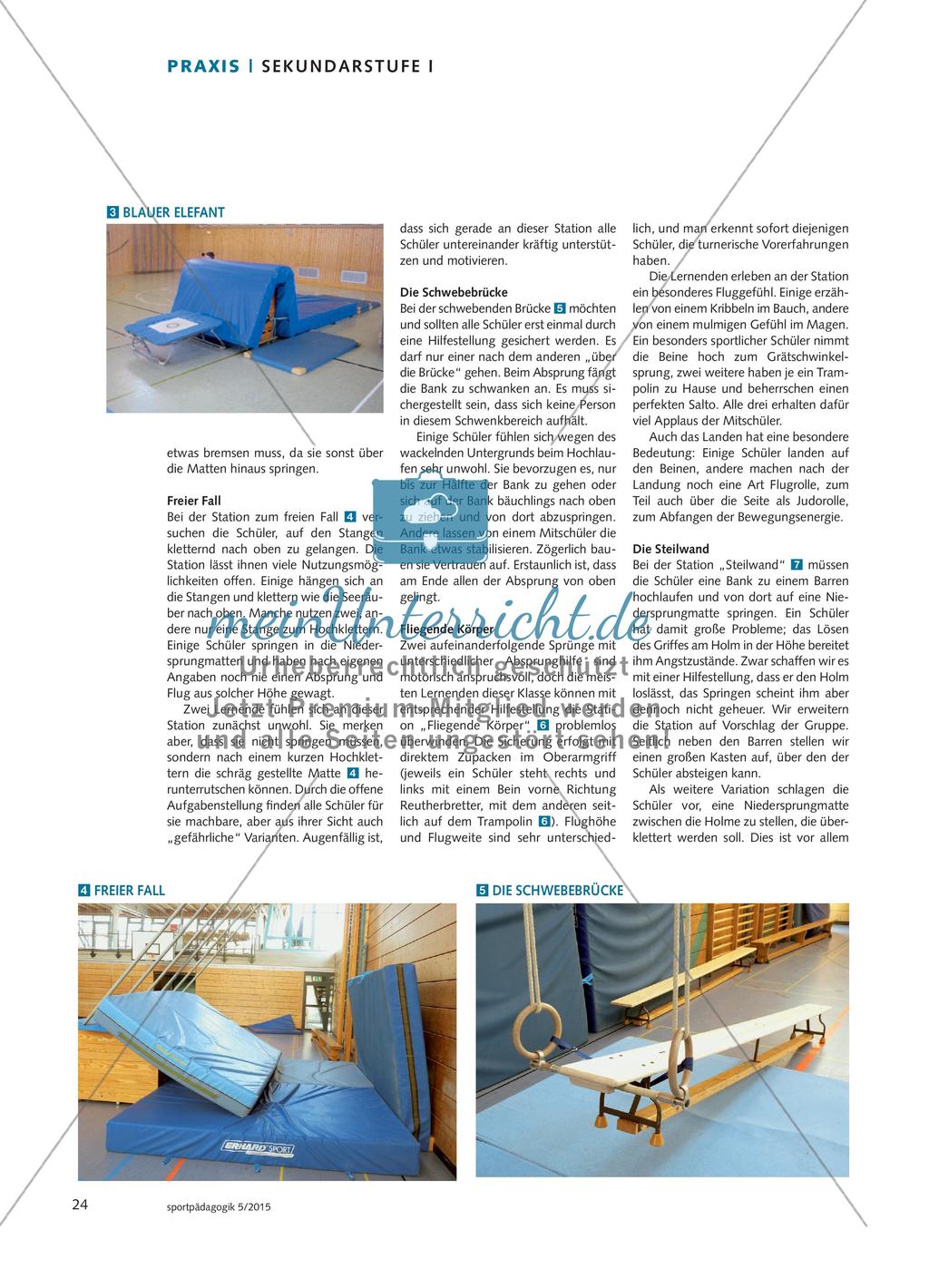 Klettern, Springen, Fliegen, Landen - Eine Unterrichtssequenz unter Verwendung von Großgeräten Preview 3
