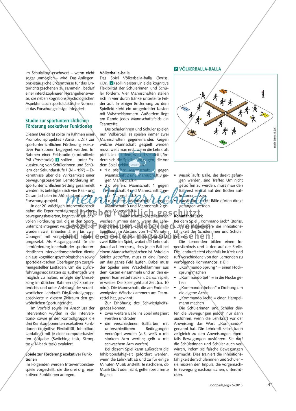 Lernen durch Bewegung - Kognitive Kontrollprozesse von Schülerinnen und Schülern im Sportunterricht fördern Preview 2